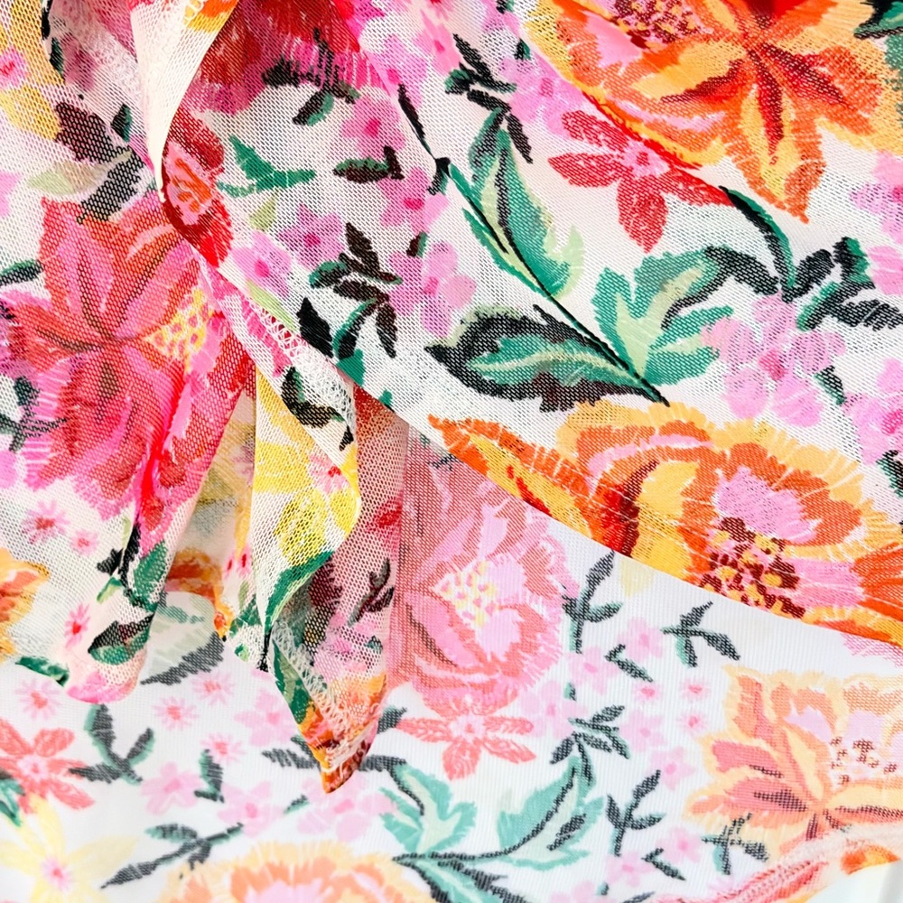 Avenue Floral Kimono Cardigan Open Front Duster Size 14/16 - Picture 8 of 11
